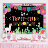 Lofaris Fiesta Lets Three Esta Colorful Birthday Backdrop